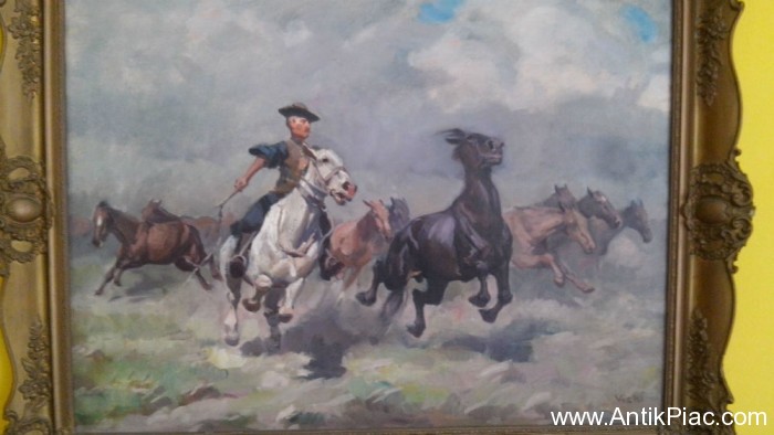 Viski János lovas festmény eladó!