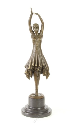 bronz szobor nő art-deco BJ-26