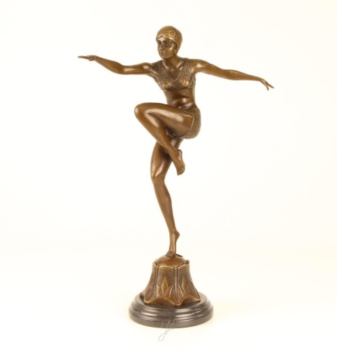 bronz szobor art-deco nő DSBJ-25